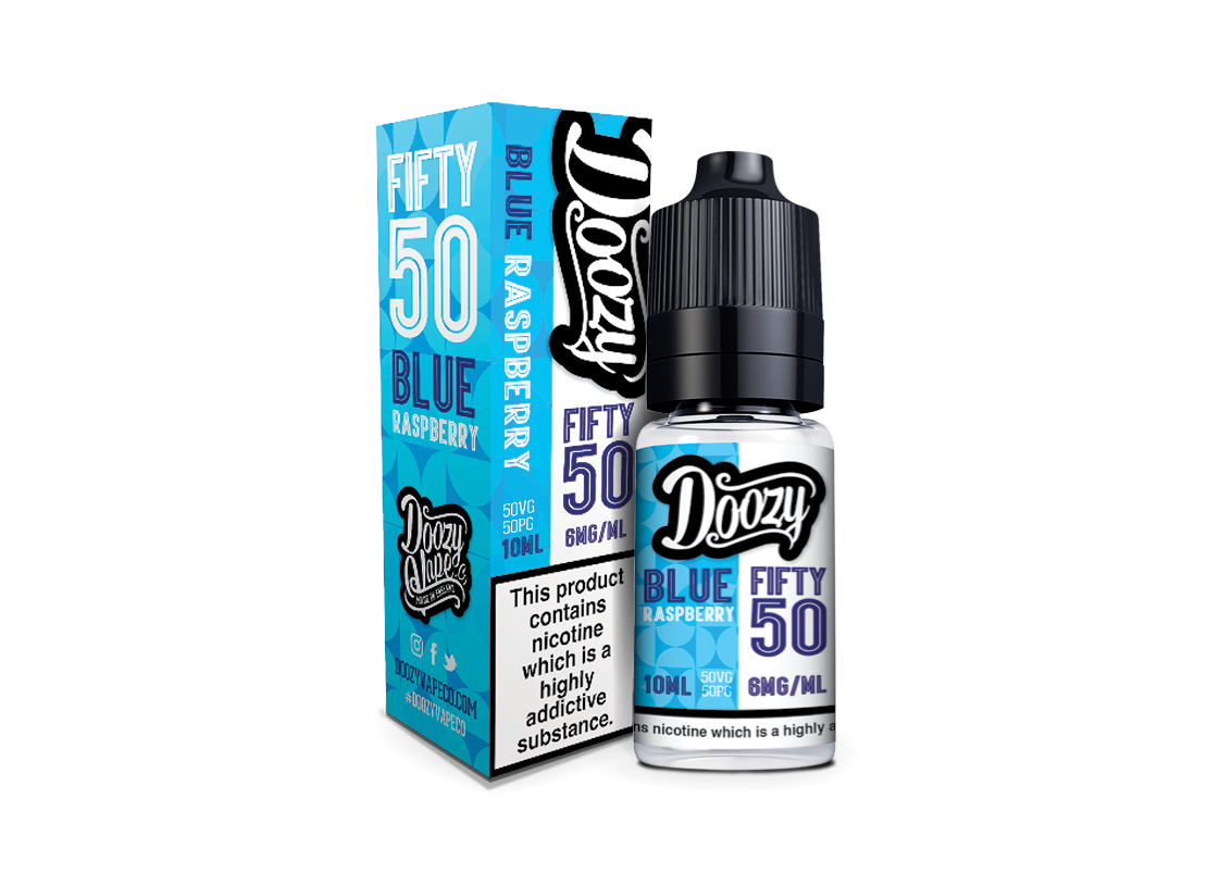 Doozy Vape Co | Fifty 50 TPD Range | 10ml Bottles | BLUE RASPBERRY | Various Nicotine Strengths - IFANCYONE WHOLESALE