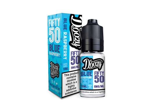 Doozy Vape Co | Fifty 50 TPD Range | 10ml Bottles | BLUE RASPBERRY | Various Nicotine Strengths - IFANCYONE WHOLESALE