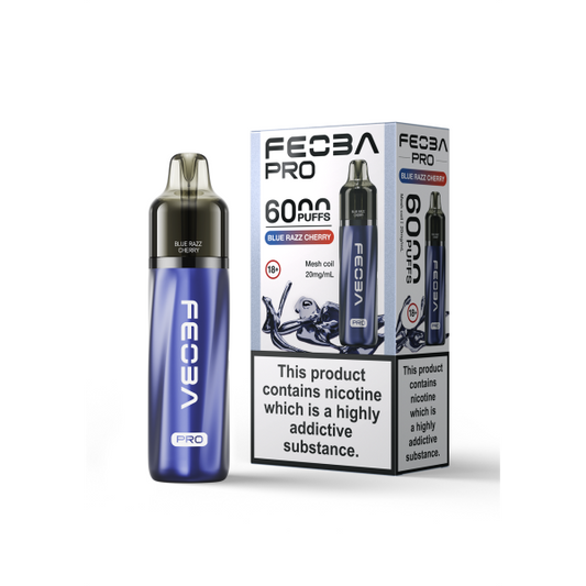 FEOBA | 6000 PRO Pre-Filled Pod Vape Kit | 1400mAh | 2ml + 10ml Replaceable | 20mg Nicotine Salts | Various Flavours