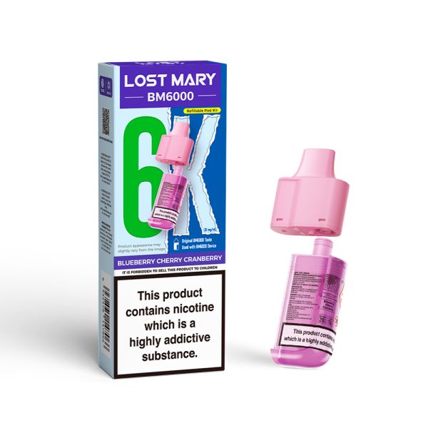 Lost Mary | BM6000 Replacement Refill Edition Single Pod | 2ml + 10ml Design | 20mg Nicotine Salts | Various Flavours