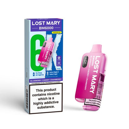 Lost Mary | BM6000 Pre-Filled Pod Vape Kit (Refillable Edition) | 1000mAh | 2ml + 10ml Design | 20mg Nicotine Salts | Various Flavours