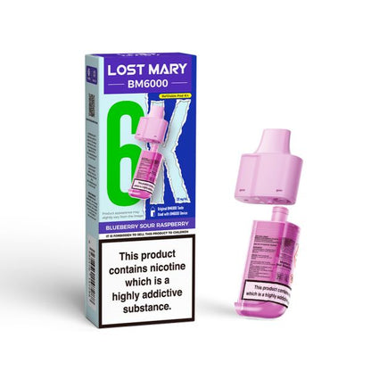 Lost Mary | BM6000 Replacement Refill Edition Single Pod | 2ml + 10ml Design | 20mg Nicotine Salts | Various Flavours