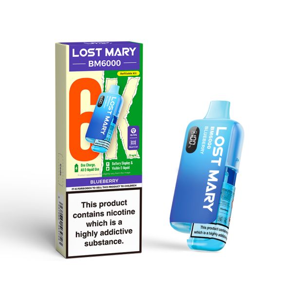 Lost Mary | BM6000 Pre-Filled Pod Vape Kit (Refillable Edition) | 1000mAh | 2ml + 10ml Design | 20mg Nicotine Salts | Various Flavours