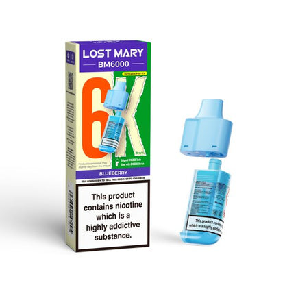 Lost Mary | BM6000 Replacement Refill Edition Single Pod | 2ml + 10ml Design | 20mg Nicotine Salts | Various Flavours