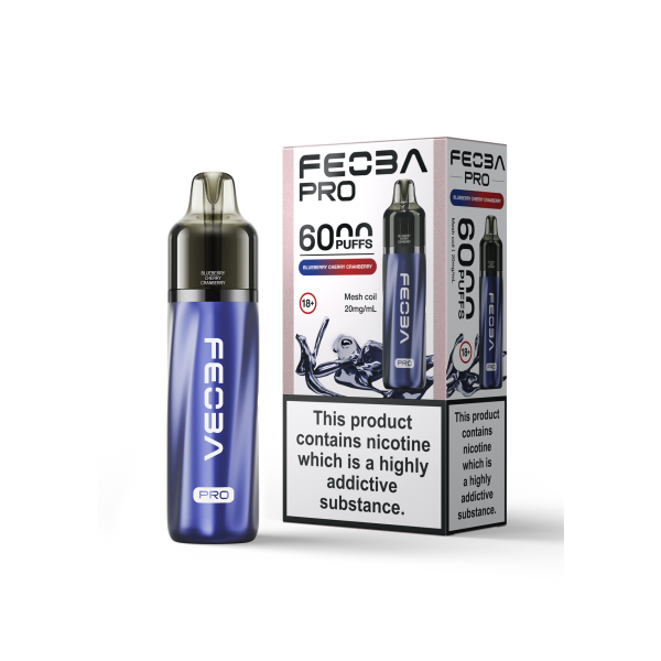 FEOBA | 6000 PRO Pre-Filled Pod Vape Kit | 1400mAh | 2ml + 10ml Replaceable | 20mg Nicotine Salts | Various Flavours