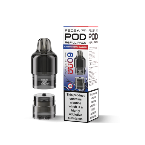 FEOBA | 6000 PRO Replacement Refill Pods | 2ml + 10ml Design | 20mg Nicotine Salts | Various Flavours