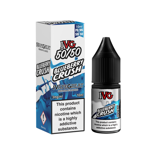 I VG 50/50 E-Liquids - BLUEBERRY CRUSH - 10ml Single - Various Nicotine Strengths - IFANCYONE WHOLESALE