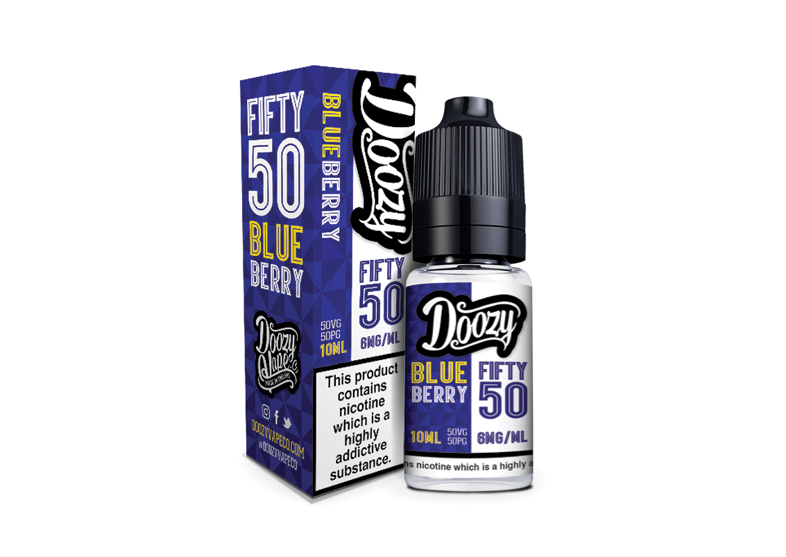 Doozy Vape Co | Fifty 50 TPD Range | 10ml Bottles | BLUEBERRY | Various Nicotine Strengths - IFANCYONE WHOLESALE