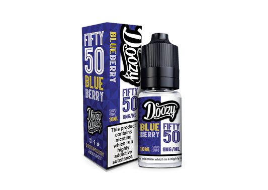 Doozy Vape Co | Fifty 50 TPD Range | 10ml Bottles | BLUEBERRY | Various Nicotine Strengths - IFANCYONE WHOLESALE