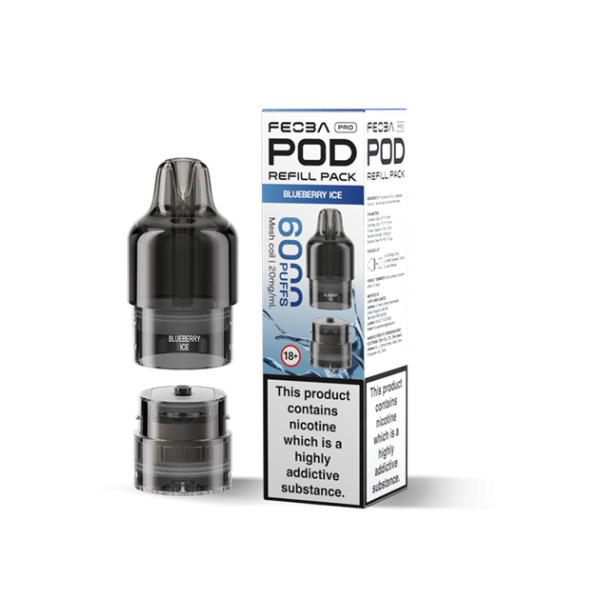 FEOBA | 6000 PRO Replacement Refill Pods | 2ml + 10ml Design | 20mg Nicotine Salts | Various Flavours
