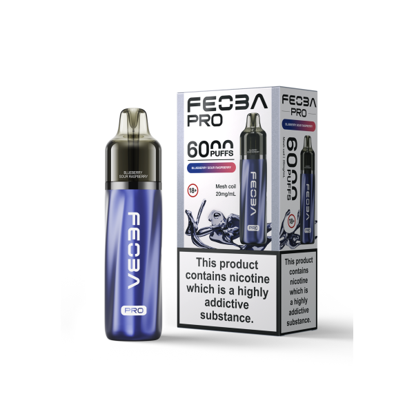 FEOBA | 6000 PRO Pre-Filled Pod Vape Kit | 1400mAh | 2ml + 10ml Replaceable | 20mg Nicotine Salts | Various Flavours