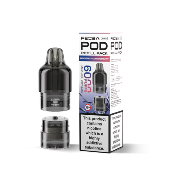 FEOBA | 6000 PRO Replacement Refill Pods | 2ml + 10ml Design | 20mg Nicotine Salts | Various Flavours
