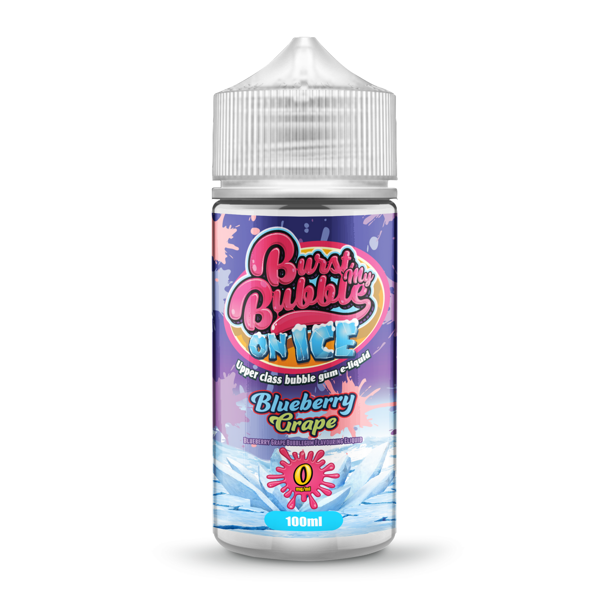 Burst My Bubble On Ice | BLUEBERRY GRAPE BUBBLEGUM ICE | 100ml Shortfill | 0mg - IFANCYONE WHOLESALE