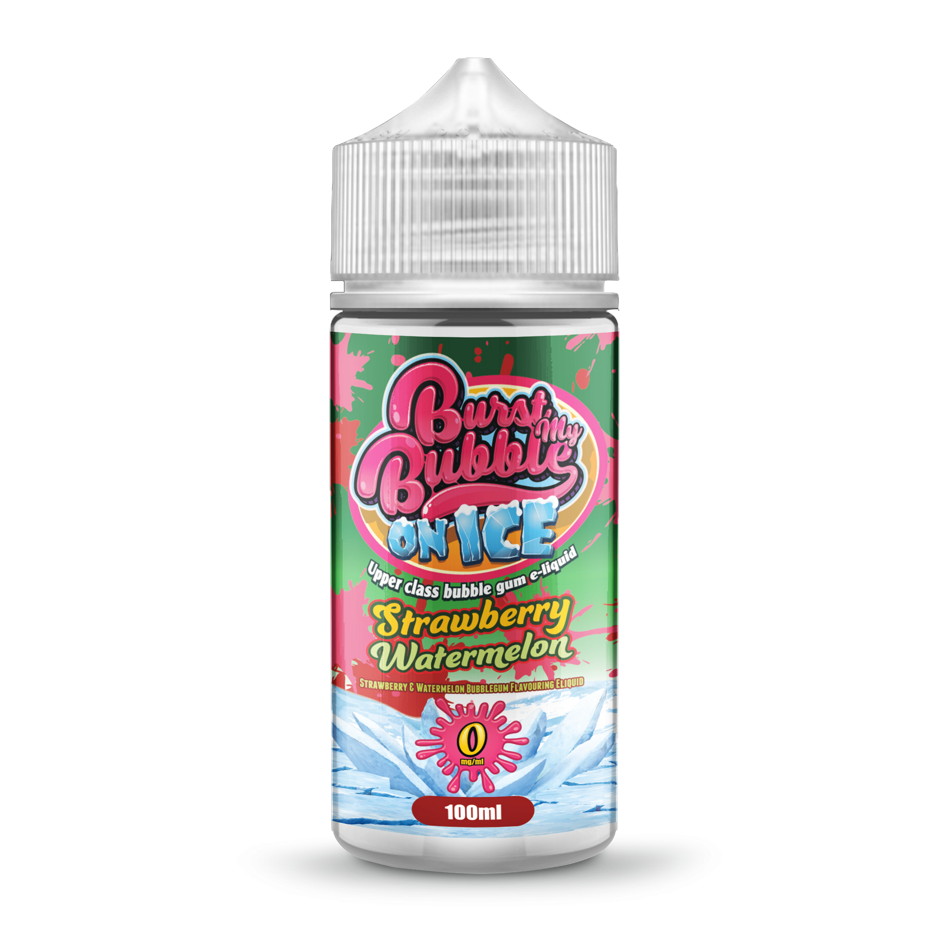 Burst My Bubble On Ice | STRAWBERRY WATERMELON BUBBLEGUM ICE | 100ml Shortfill | 0mg - IFANCYONE WHOLESALE