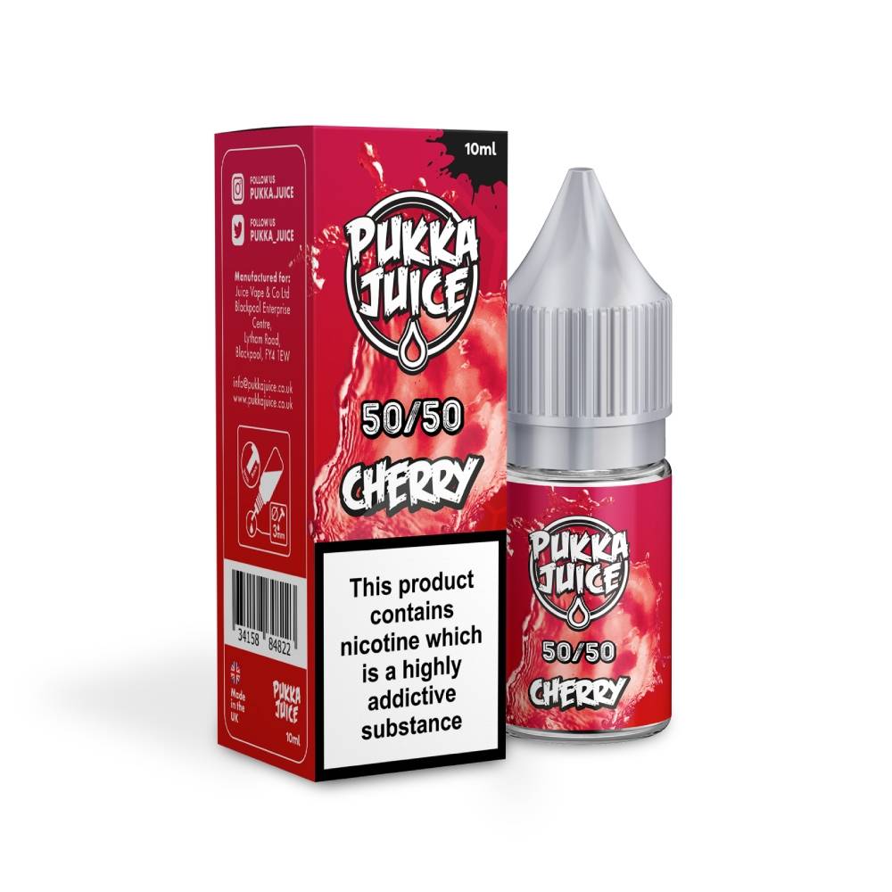 Pukka Juice | 50/50 Range | CHERRY | 10ml TPD Bottles | Various Nicotine Strengths - IFANCYONE WHOLESALE