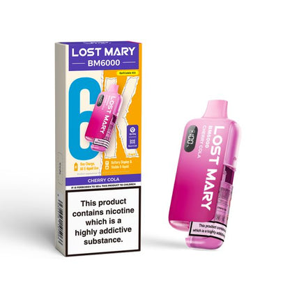 Lost Mary | BM6000 Pre-Filled Pod Vape Kit (Refillable Edition) | 1000mAh | 2ml + 10ml Design | 20mg Nicotine Salts | Various Flavours