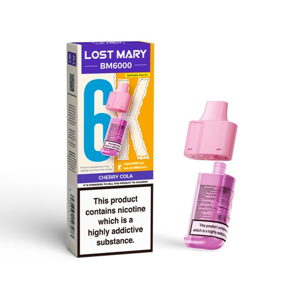 Lost Mary | BM6000 Replacement Refill Edition Single Pod | 2ml + 10ml Design | 20mg Nicotine Salts | Various Flavours