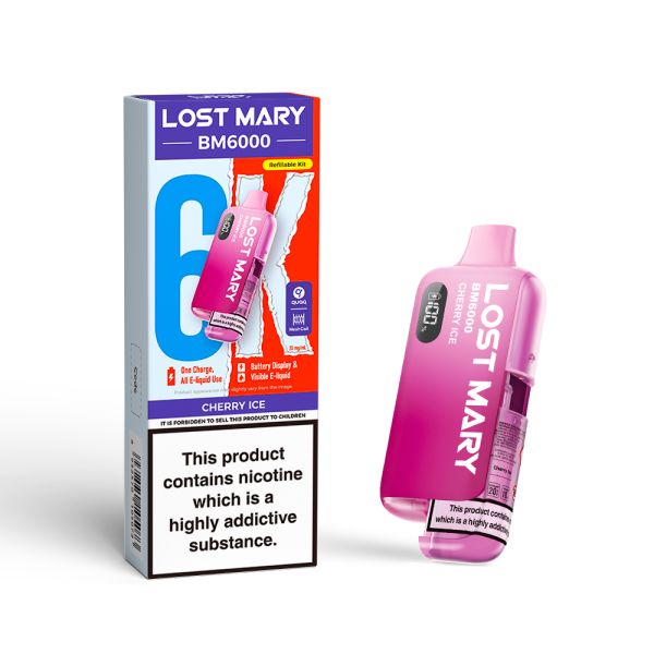 Lost Mary | BM6000 Pre-Filled Pod Vape Kit (Refillable Edition) | 1000mAh | 2ml + 10ml Design | 20mg Nicotine Salts | Various Flavours