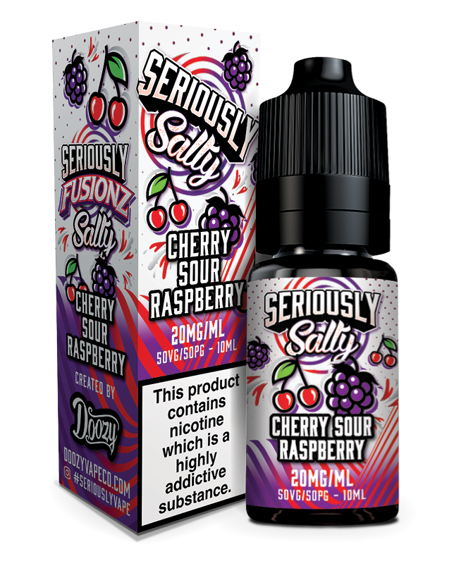 Doozy Seriously Salty | Fusionz Range - Cherry Sour Raspberry | 10ml Single | 10mg / 20mg Nicotine Salts - IFANCYONE WHOLESALE