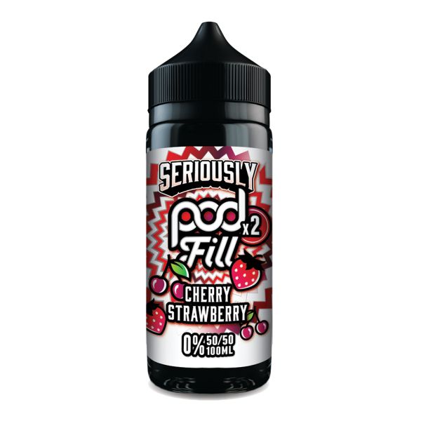 Seriously Pod Fill X2 by Doozy Vape Co | 50/50 VG/PG | Cherry Strawberry | 100ml Shortfill | 0mg