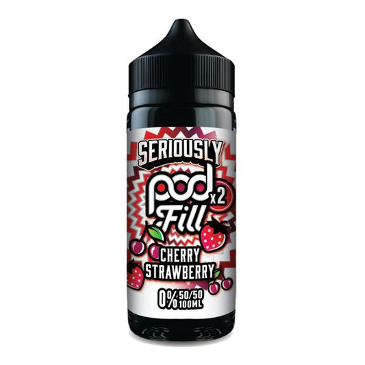 Seriously Pod Fill X2 by Doozy Vape Co | 50/50 VG/PG | Cherry Strawberry | 100ml Shortfill | 0mg
