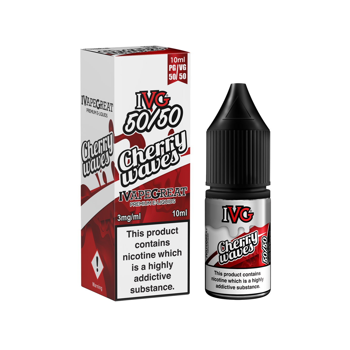 I VG 50/50 E-Liquids - CHERRY WAVE - 10ml Single - Various Nicotine Strengths