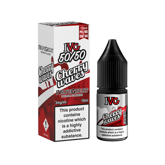 I VG 50/50 E-Liquids - CHERRY WAVE - 10ml Single - Various Nicotine Strengths