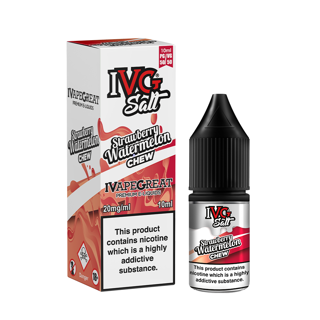 I VG Salts | STRAWBERRY WATERMELON CHEW | 10ml Single | 10mg / 20mg Nicotine Salts