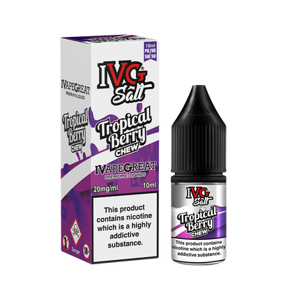I VG Salts | TROPICAL BERRY CHEW | 10ml Single | 10mg / 20mg Nicotine Salts - IFANCYONE WHOLESALE