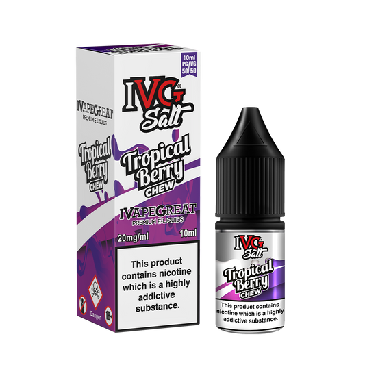 I VG Salts | TROPICAL BERRY CHEW | 10ml Single | 10mg / 20mg Nicotine Salts - IFANCYONE WHOLESALE