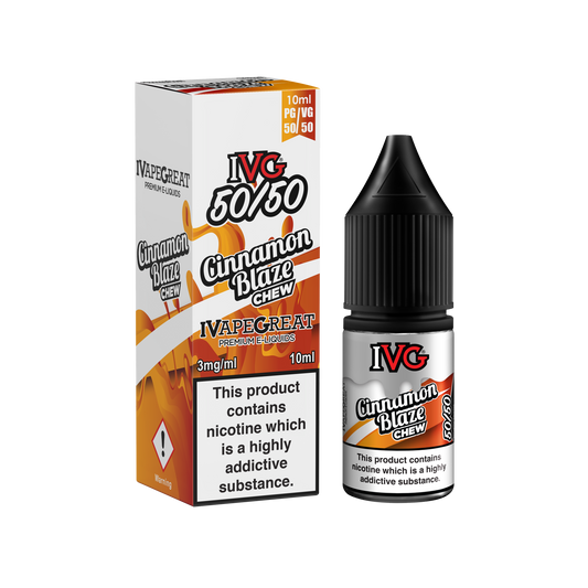 I VG 50/50 E-Liquids - CINNAMON BLAZE CHEW - 10ml Single - Various Nicotine Strengths - IFANCYONE WHOLESALE