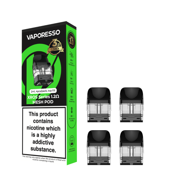 Vaporesso | XROS Series COREX 3.0 Replacement Pods | Pack of 4