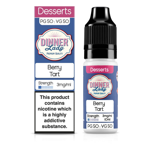 Dinner Lady 50/50 Range | Desserts | Berry Tart | 10ml Single | Various Nicotine Strengths