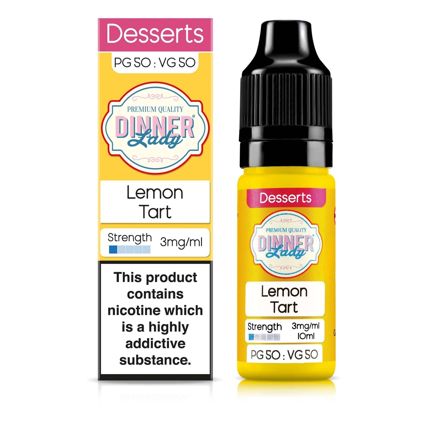 Dinner Lady 50/50 Range | Desserts | Lemon Tart | 10ml Single | Various Nicotine Strengths