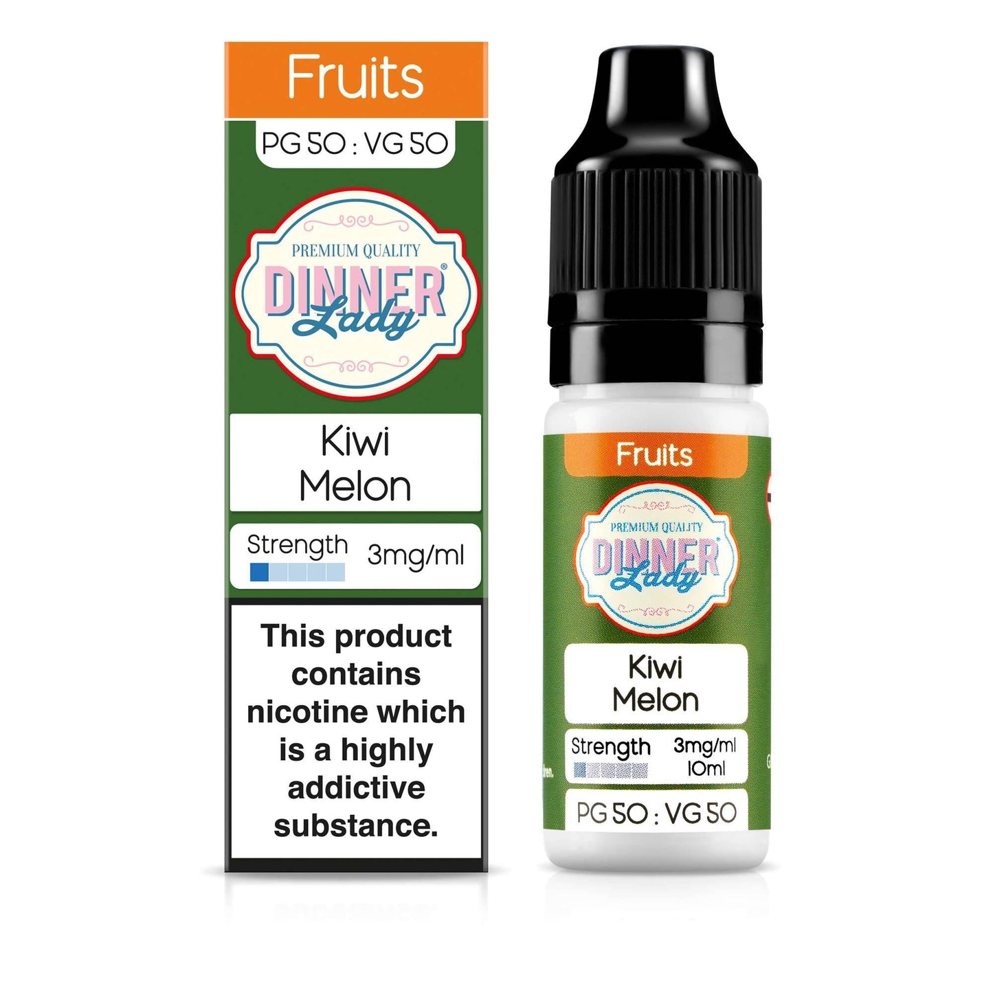 Dinner Lady 50/50 Range | Fruits | Kiwi Melon | 10ml Single | Various Nicotine Strengths