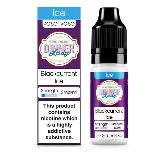 Dinner Lady 50/50 Range | Ice | Blackcurrant Ice | 10ml Single | Various Nicotine Strengths