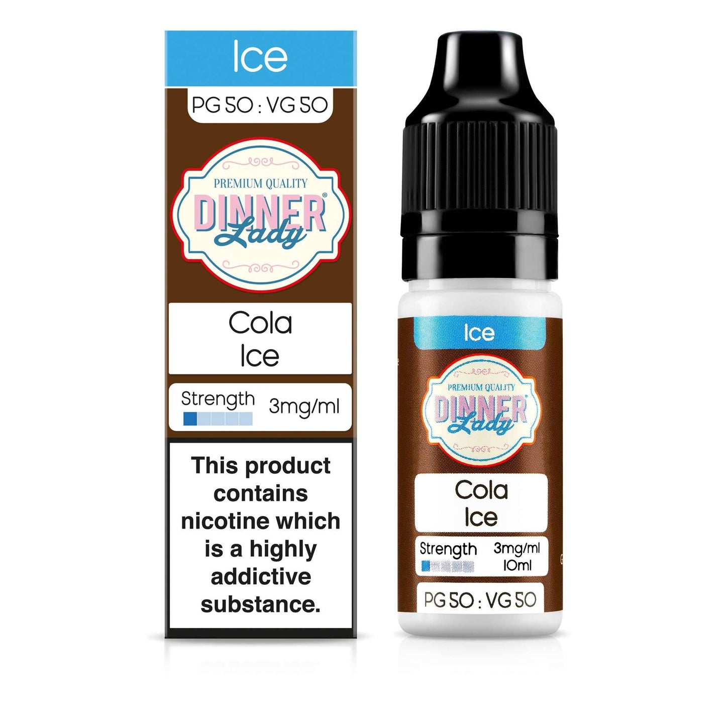 Dinner Lady 50/50 Range | Ice | Cola Ice | 10ml Single | Various Nicotine Strengths