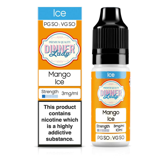 Dinner Lady 50/50 Range | Ice | Mango Ice | 10ml Single | Various Nicotine Strengths