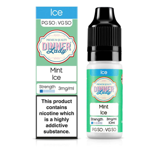 Dinner Lady 50/50 Range | Menthol | Mint Ice | 10ml Single | Various Nicotine Strengths