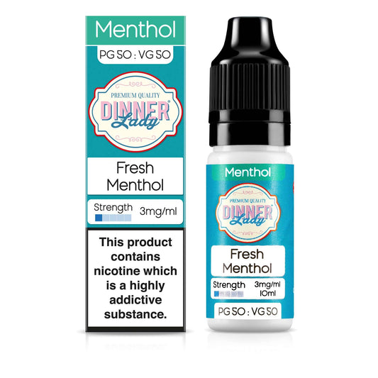 Dinner Lady 50/50 Range | Menthol | Fresh Menthol | 10ml Single | Various Nicotine Strengths