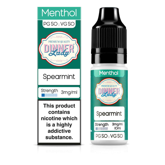 Dinner Lady 50/50 Range | Menthol | Spearmint | 10ml Single | Various Nicotine Strengths