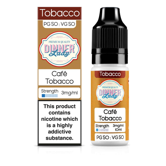 Dinner Lady 50/50 Range | Tobacco | Caf̩ Tobacco | 10ml Single | Various Nicotine Strengths