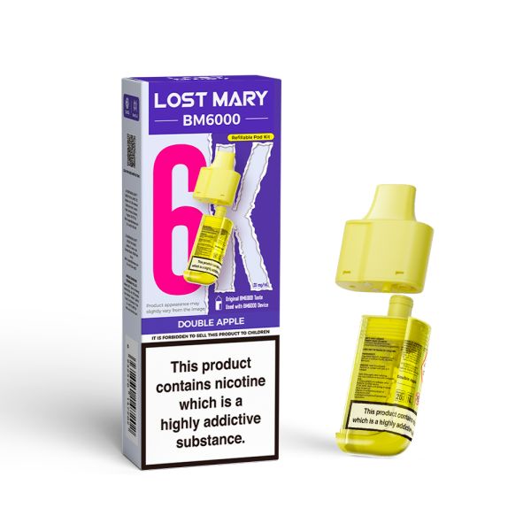 Lost Mary | BM6000 Replacement Refill Edition Single Pod | 2ml + 10ml Design | 20mg Nicotine Salts | Various Flavours