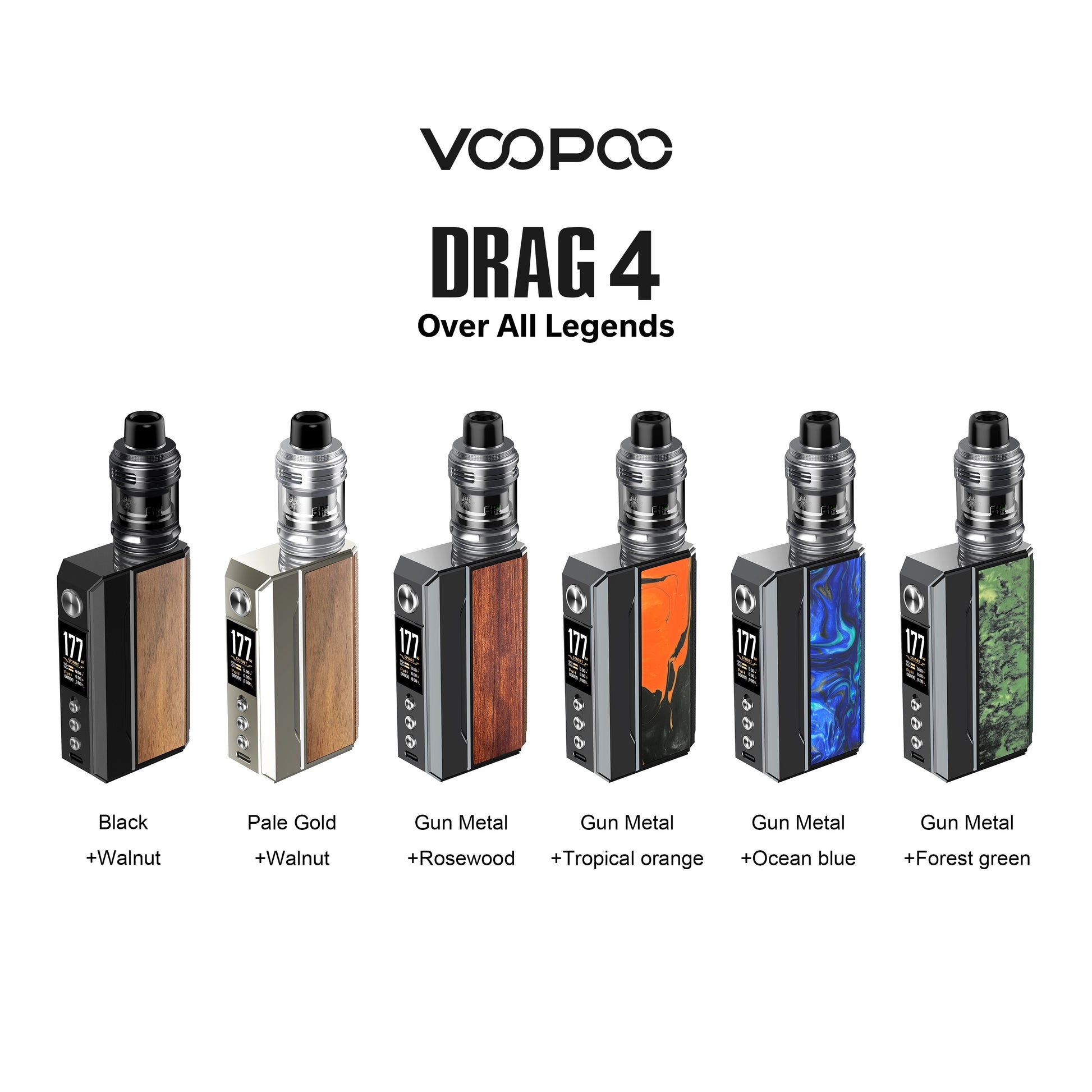 Voopoo | Drag 4 Kit | 177W | Dual 18650 | 2ml UFORCE-L Tank - IFANCYONE WHOLESALE