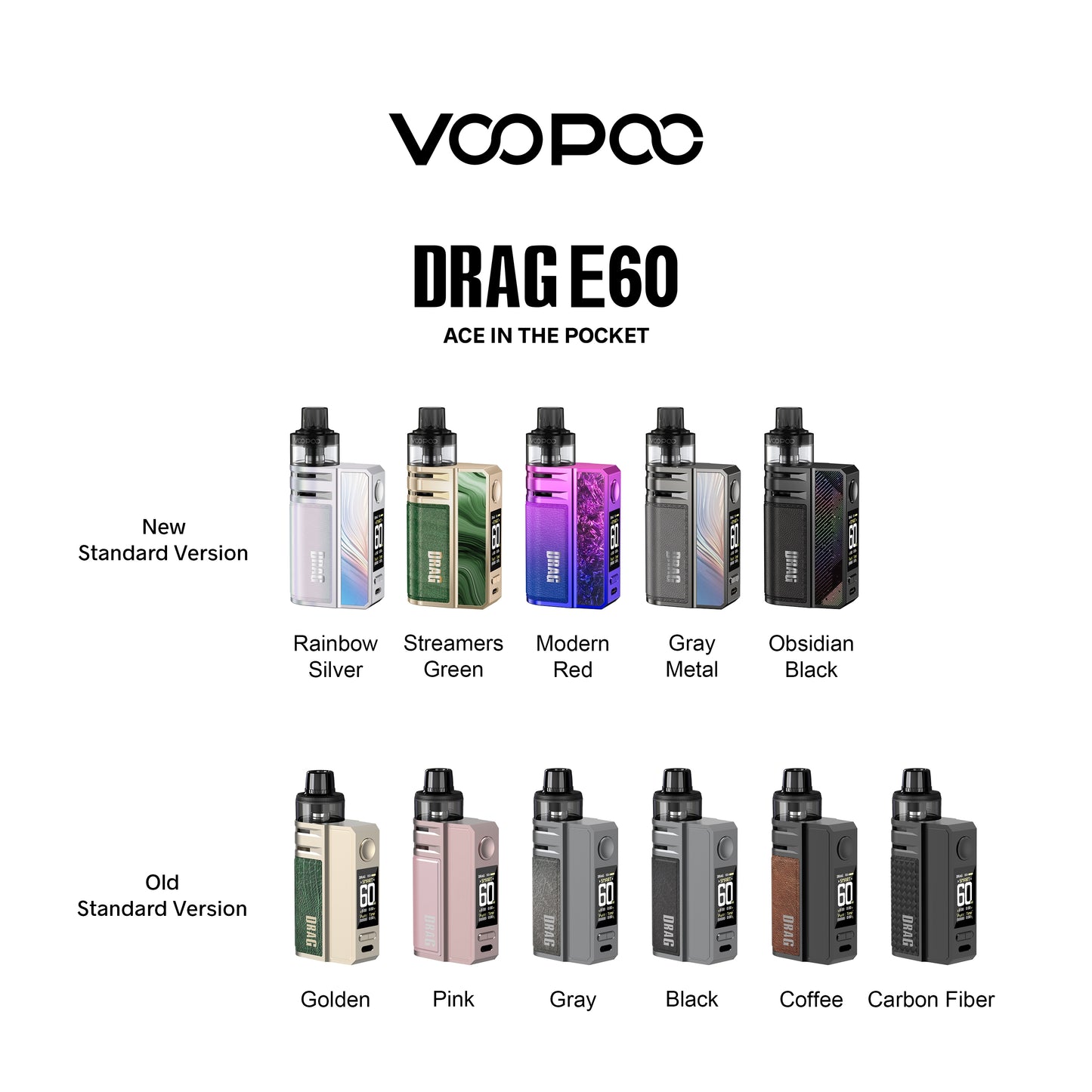 Voopoo | DRAG E60 Pod Mod Kit | 60W | 2550mAh - IFANCYONE WHOLESALE