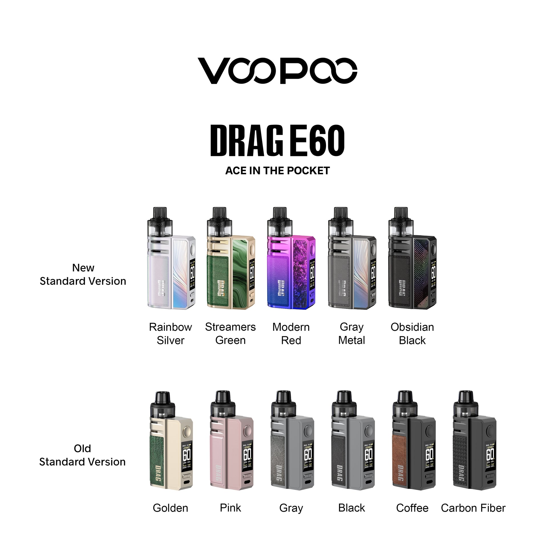 Voopoo | DRAG E60 Pod Mod Kit | 60W | 2550mAh - IFANCYONE WHOLESALE