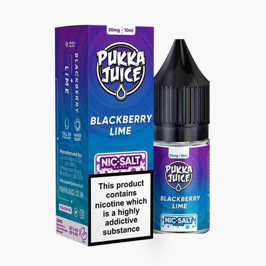 Pukka Juice Nicotine Salts | BLACKBERRY LIME | 10ml | 10mg / 20mg Nic Salt - IFANCYONE WHOLESALE