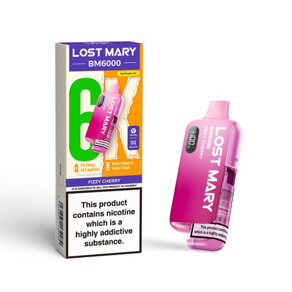 Lost Mary | BM6000 Pre-Filled Pod Vape Kit (Refillable Edition) | 1000mAh | 2ml + 10ml Design | 20mg Nicotine Salts | Various Flavours