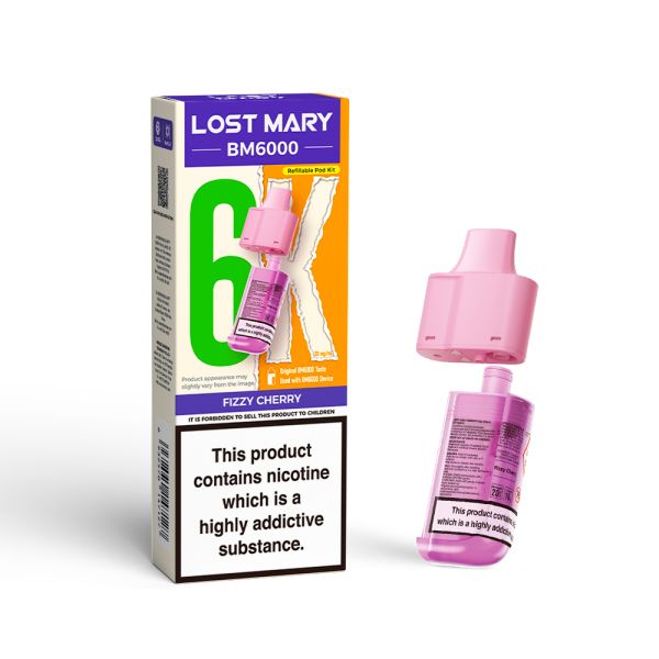 Lost Mary | BM6000 Replacement Refill Edition Single Pod | 2ml + 10ml Design | 20mg Nicotine Salts | Various Flavours