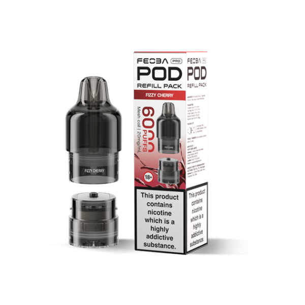 FEOBA | 6000 PRO Replacement Refill Pods | 2ml + 10ml Design | 20mg Nicotine Salts | Various Flavours